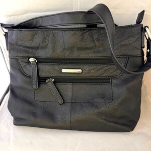 Stone &Co black leather crossbody